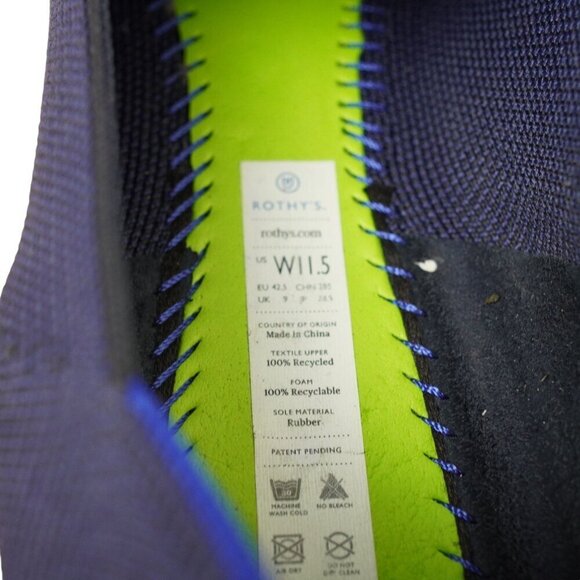 Rothys The Loafer Classic Navy Knit Size 11.5W EU 42.5 Slip-On Flats - Picture 5 of 6